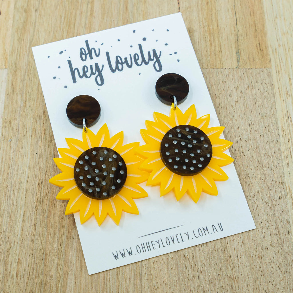 Summer Sunflower Dangle Earrings