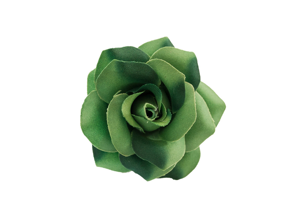 Rose Hair Clip & Brooch 7cm – Forest Green