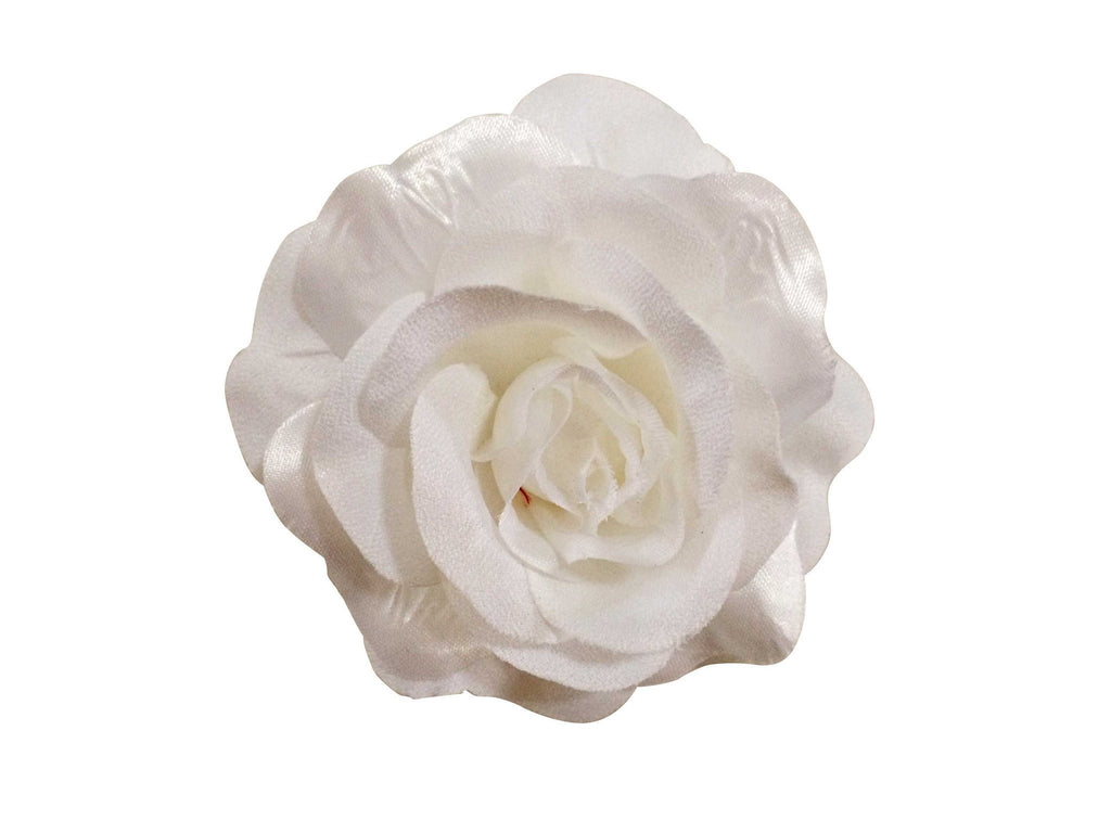 Rose Hair Clip & Brooch 11cm –  Very White