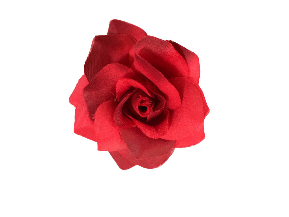 Rose Hair Clip & Brooch 7cm –  Red Shadows