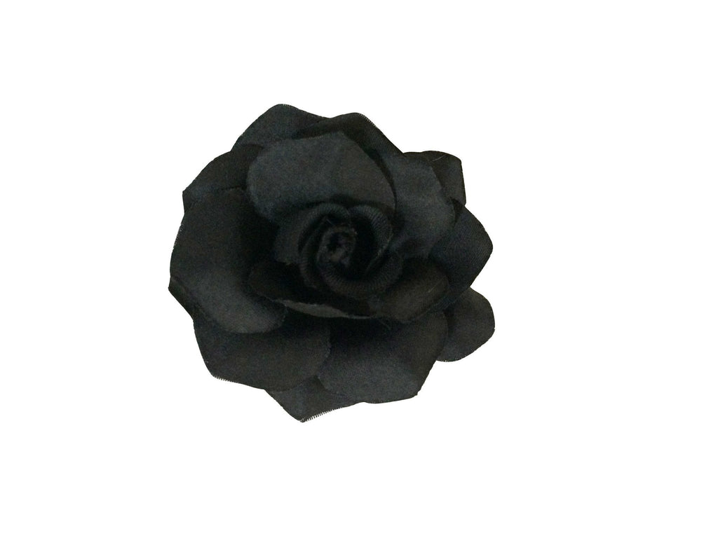 Rose Hair Clip 7cm –  Pitch Black