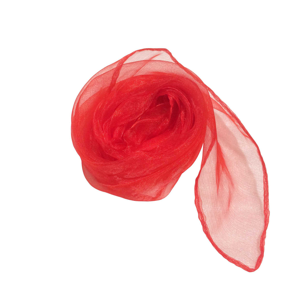 Sheer Chiffon 50s Style Scarf Red