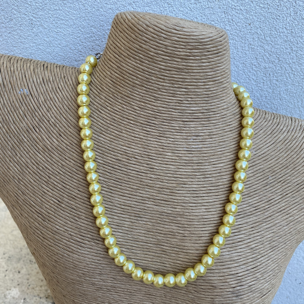 Necklace Yellow Pearl 10mm