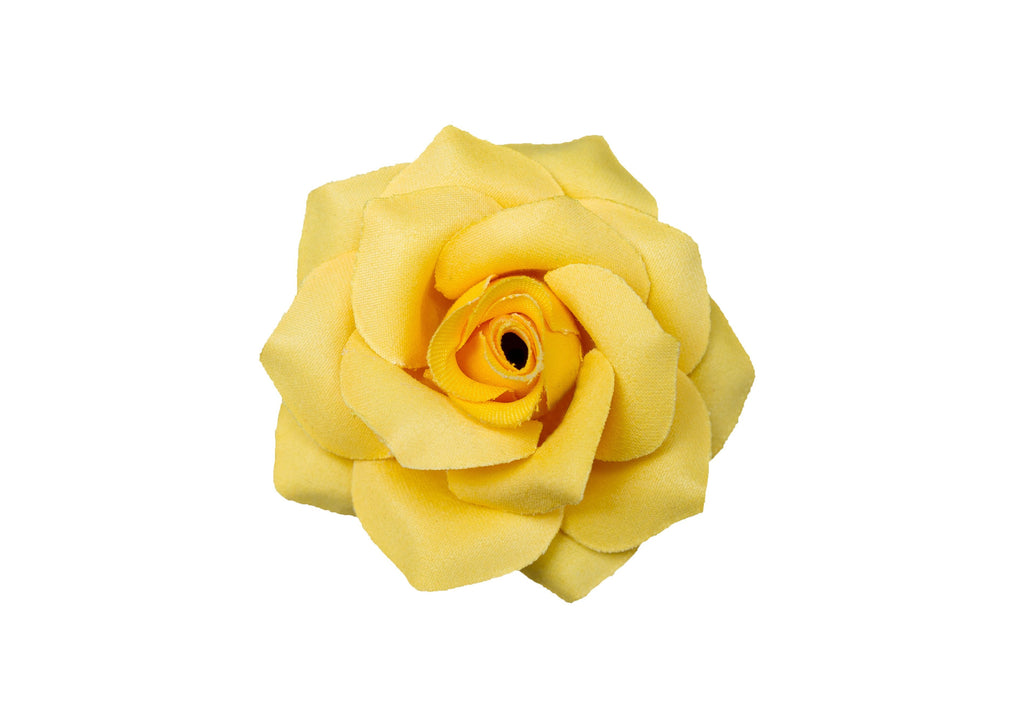 Rose Hair Clip & Brooch 7cm – Spring Yellow