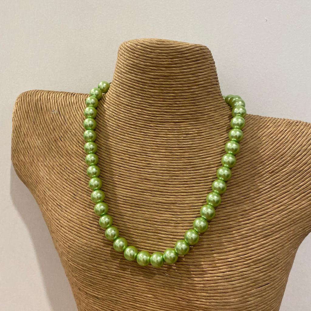 10mm Lime Green Pearls Beads, Lime Green Pearls, 10mm Lime Green