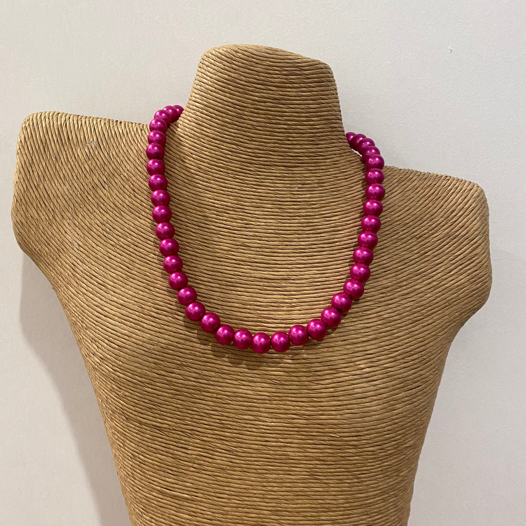 Necklace Electric Pink Pearl