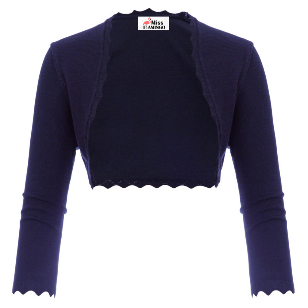 Scalloped Bolero - Navy